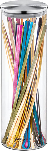 Wilmax Vorratsglas 2er Set 2000 ml mit Metalldeckel – Glasbehälter WL-888010/A2